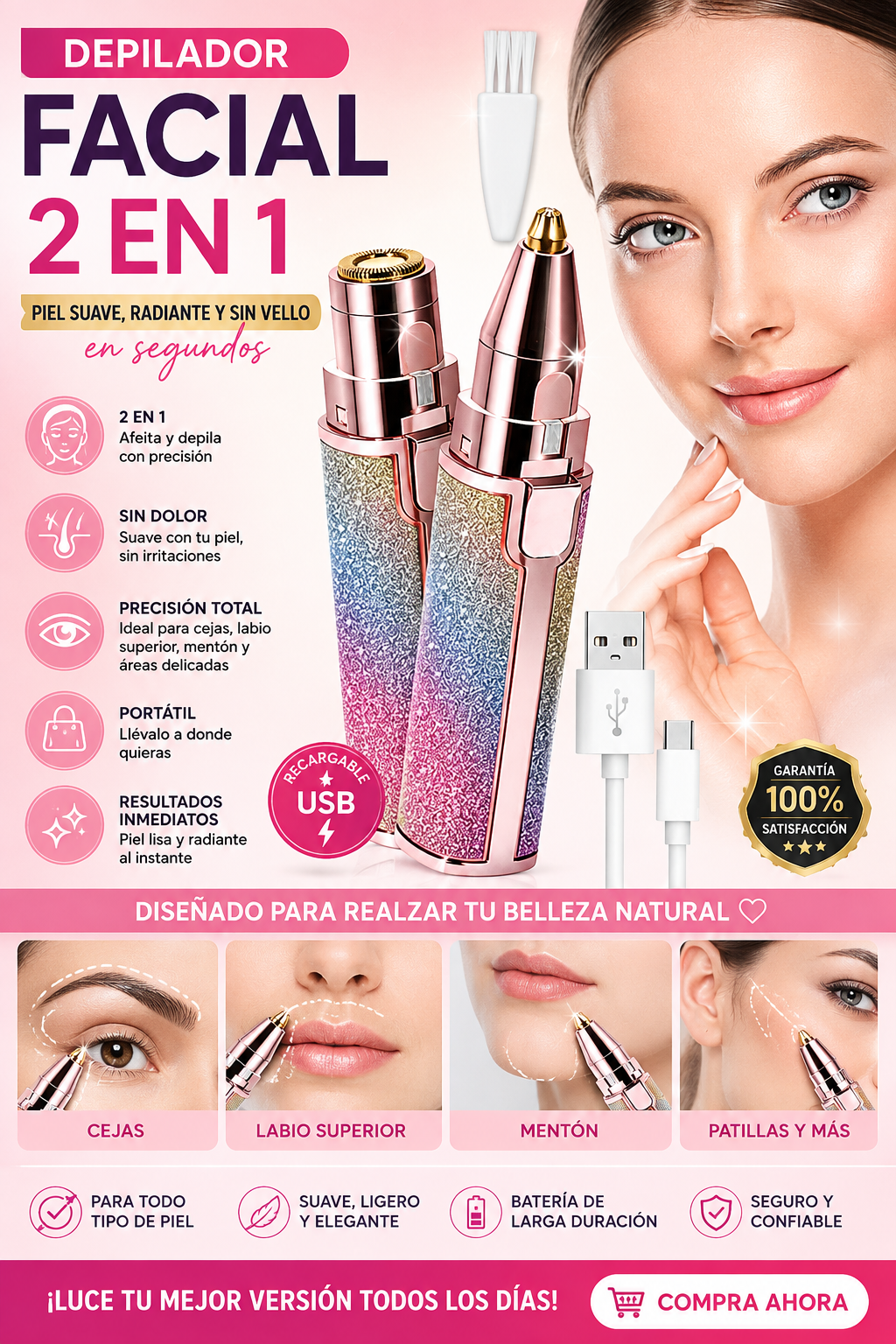Depilador Facial 2 en 1