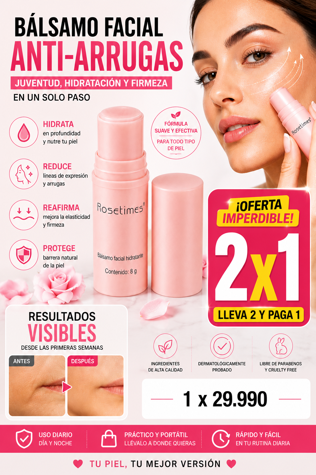 Bálsamo Facial Antiarrugas 2x1